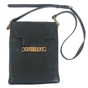 Marc by Marc Jacobs Black Embossed Faux Leather Adjustable Strap Crossbody Bag